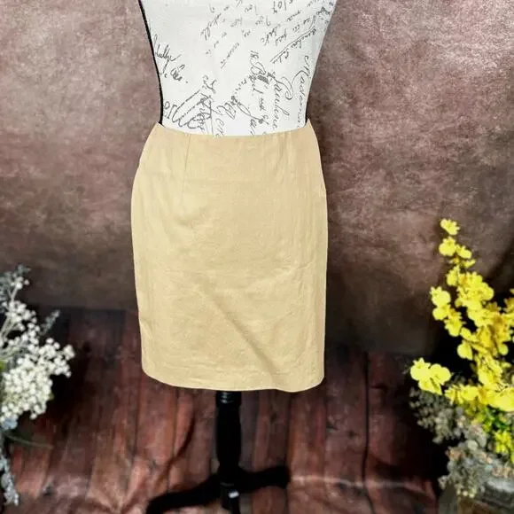 Cedric Charlier Knee Length Pencil Skirt Tan Size 8